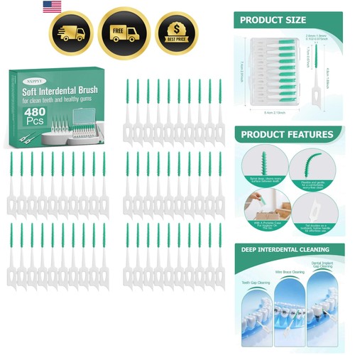 480 pcs dental floss picks - 480,